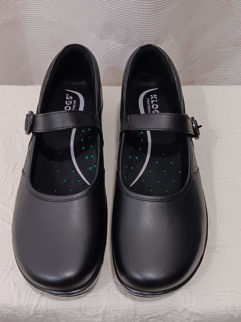NWOB Klogs Footwear Quinn Black Leather Mary Janes Clog Shoes Size 11 Med